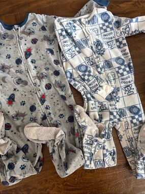Kids Fleece One-Piece Pajama - Blue & Gray